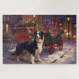 Puzzle Border Collie Noël Saison Festive