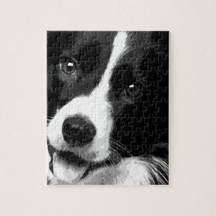 Puzzle Border collie noir et blanc