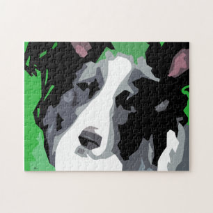 Puzzle Bordure Collie Chien Abstrait