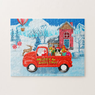 Puzzle Bordure Collie Chien dans la livraison de Noël Cam