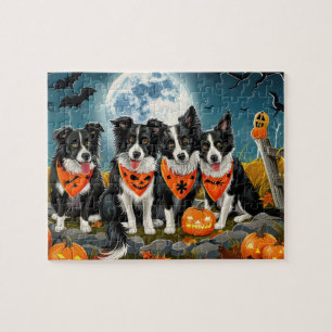 Puzzle Bordure Collie Halloween Éffrayant