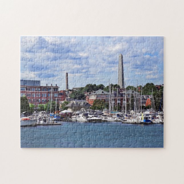 Puzzle Boston MA - Marina avec Bunker Hill Monument (Horizontal)