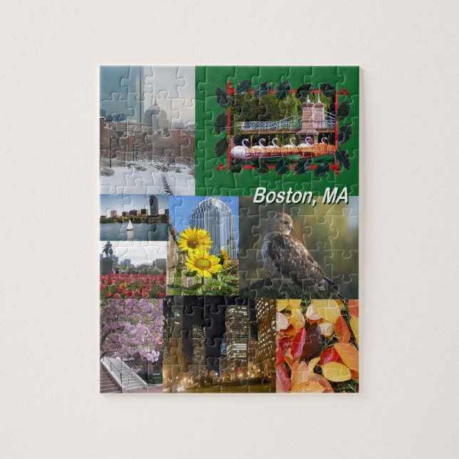 Puzzle Boston, Massachusetts Photo Collage (Vertical)
