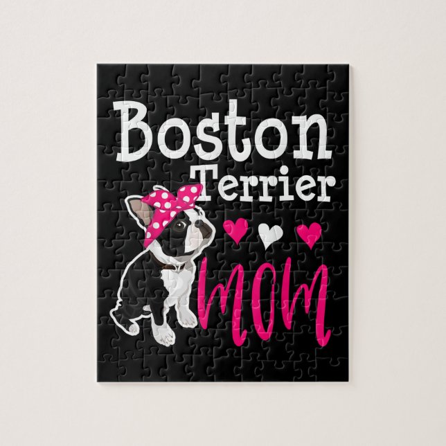 Puzzle Boston Terrier Chien Maman Propriétaire Cute Funny (Vertical)