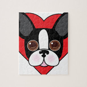 Puzzle Boston Terrier font face