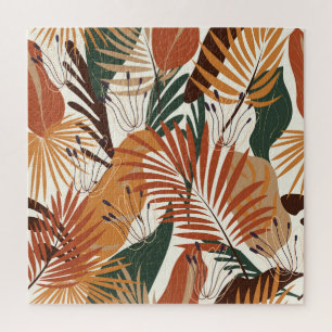 Puzzle Botaniques Abstraites : Canvas Blanches