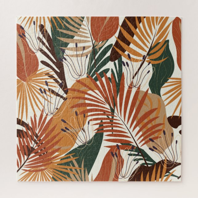 Puzzle Botaniques Abstraites : Canvas Blanches (Vertical)