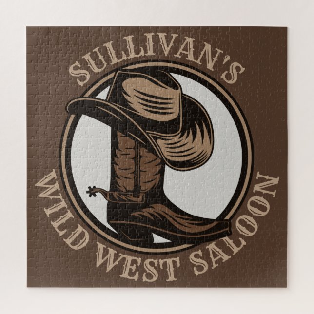 Puzzle Bottes de cowboy occidentales personnalisées Saloo (Vertical)