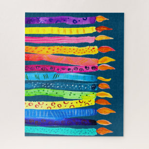 Puzzle Bougies d'anniversaire aquarelle colorées