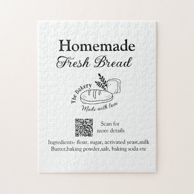 Puzzle Boulangerie de pain frais ajouter nom ingrédients  (Vertical)