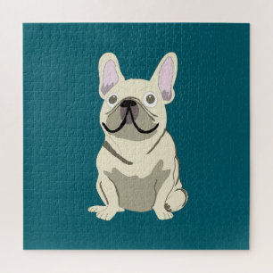 Puzzle Bouledogue français crème, j'aime mon chien