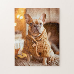 Puzzle Bouledogue français en tenue tricotée pour chien