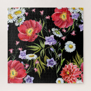 Puzzle Bouquet de fleurs d'aquarelle : Motif sans couture