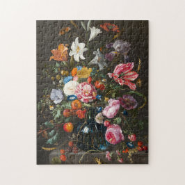 Puzzle Bouquet de fleurs vase en verre peinture médiévale
