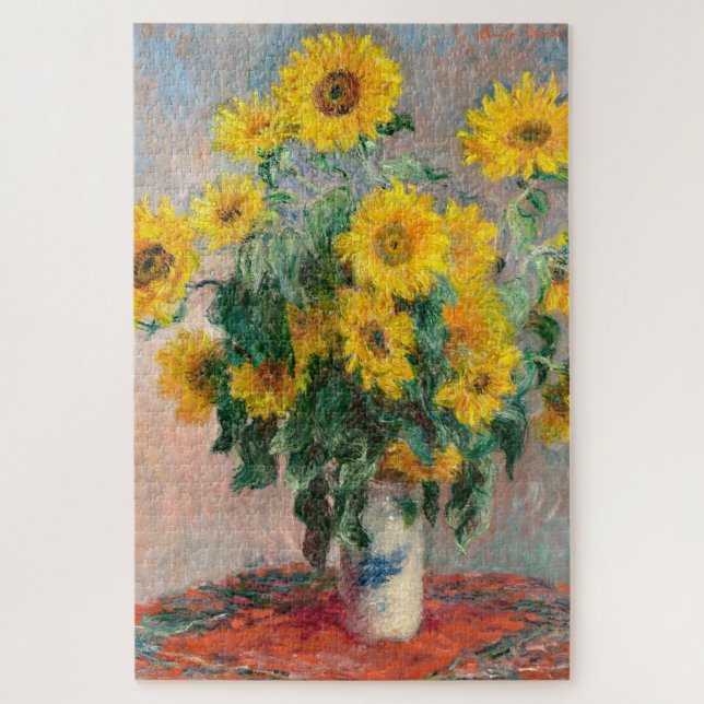 Puzzle Bouquet de tournesols par Monet Impressionniste (Vertical)