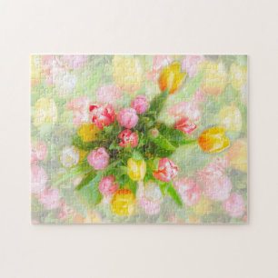 Puzzle Bouquet de tulipe à l'aspect vintage - art floral