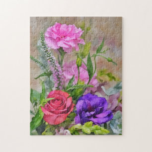 Puzzle Bouquet floral Aquarelle style Art
