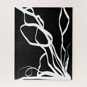 Puzzle Bouquet Noir : Abstrait Noir et Blanc