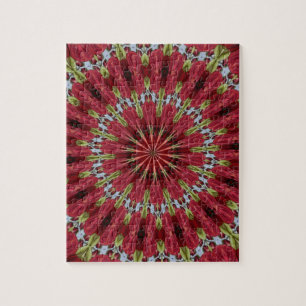 Puzzle Bouquet rose Kaleidoscope sous verre 1