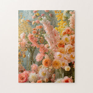 Puzzle Bouquets de renoncules pastel, de freesias et de d