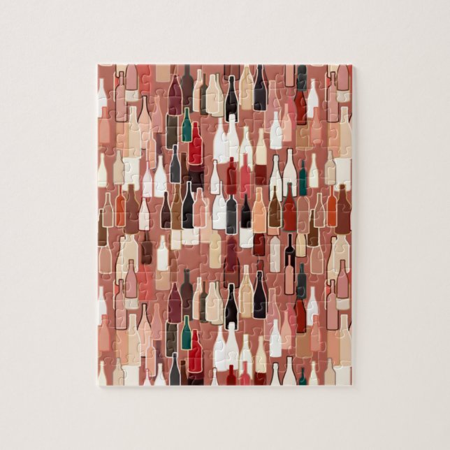 Puzzle Bouteilles de vin, couleurs de terre, arrière - (Vertical)
