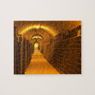 Puzzle Bouteilles vieillissant soit dans des pupitres (râ