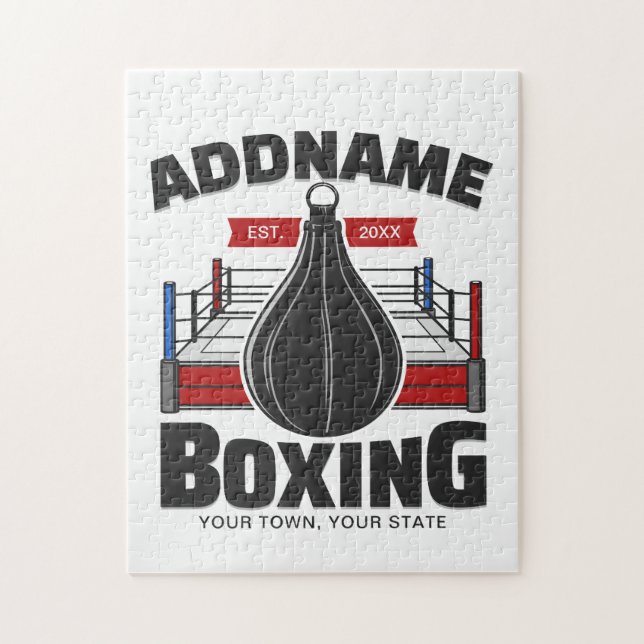 Puzzle Boxe Anneau AJOUTER NOM Boxer Gym Speed Sac (Vertical)