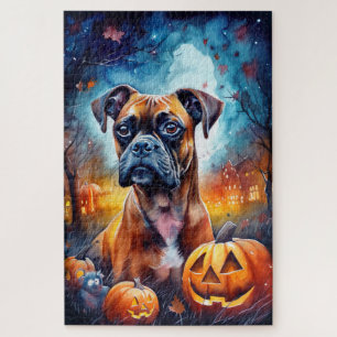 Puzzle Boxer d'Halloween avec citrouilles effrayant