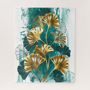 Puzzle Branche avec Feuilles d'or Ginko Biloba