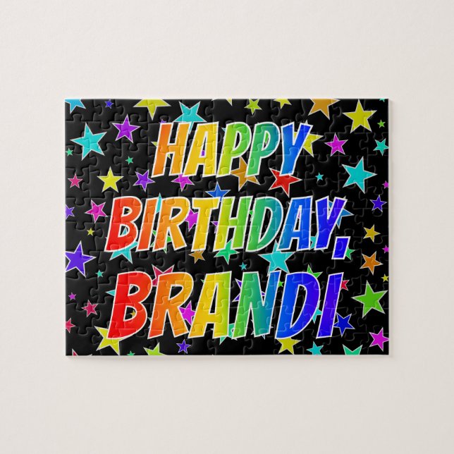 Puzzle "BRANDI" Prénom, Amusant "HEUREUX ANNIVERSAIRE" (Horizontal)