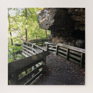 Puzzle brandywine tombe sur un chemin en bois