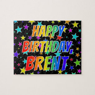 Puzzle "BRENT" Premier nom, "HAPPY BIRTHDAY"