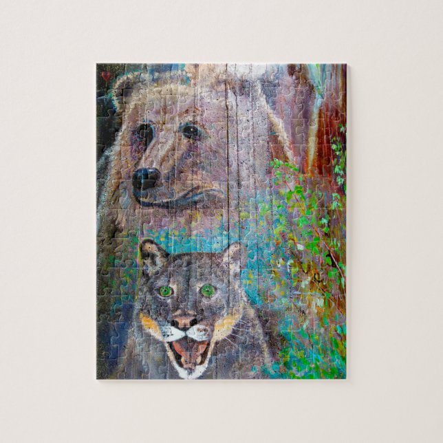 Puzzle Bridge Pier Art Oregon. (Vertical)