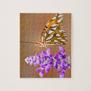 Puzzle Bright Orange Gulf Fritillary Butterfly