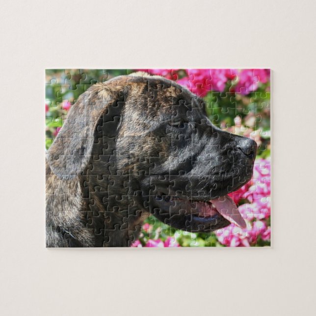 Puzzle Brindle Mastiff Chien (Horizontal)