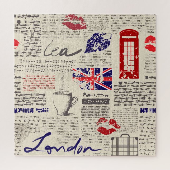 Puzzle British newspaper pattern (Vertical)