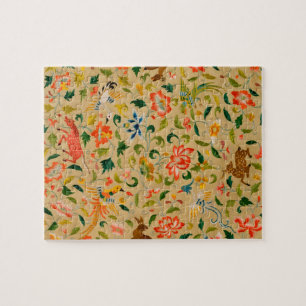 Puzzle Broderie animale vintage en crewel : Tapisserie an