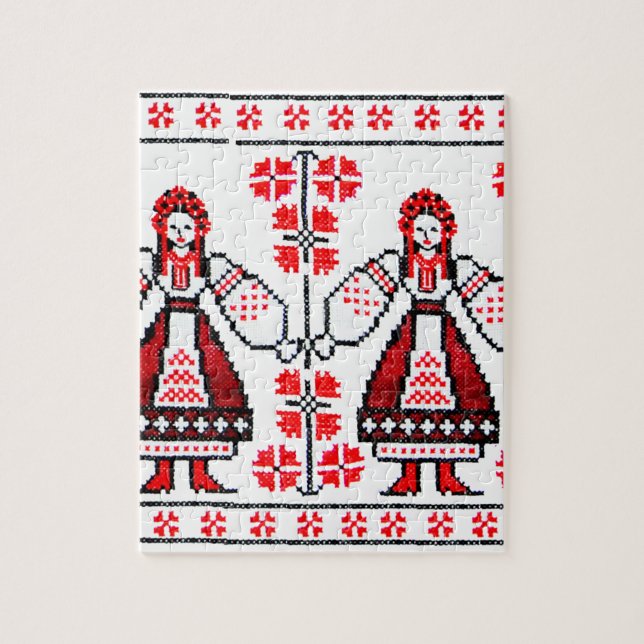 Puzzle Broderie ukrainienne traditionnelle filles ukraini (Vertical)