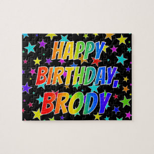 Puzzle "BRODY" Prénom, Amusant "HEUREUX ANNIVERSAIRE"