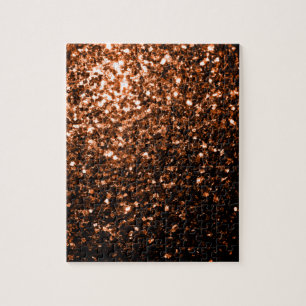 Puzzle Bronze cuivre brun orange faux scintillements pail