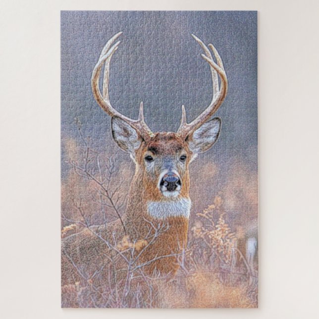 Puzzle Buck blanc en peinture paysage de terrain (Vertical)