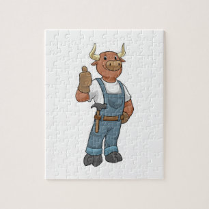 Puzzle Bull comme Handyman avec Hammer