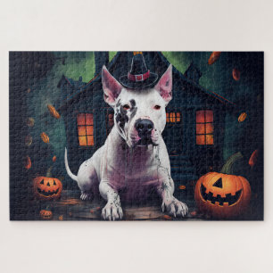 Puzzle Bull Terrier Citrouilles Halloween Épouvantable