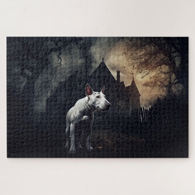 Puzzle Bull Terrier Halloween effroi (Horizontal)