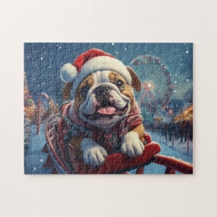 Puzzle Bulldog Roller Dessous de verre Noël