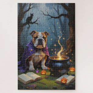 Puzzle Bulldog Whimsical Halloween peinture