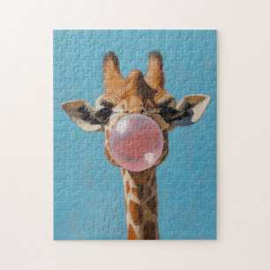 Puzzle Bulle de bulle rose de girafe