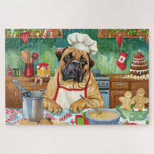 Puzzle Bullmastiff Fête Baking : Noël festif