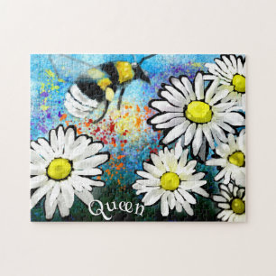 Puzzle Bumble Whimsical Bee in Daisies Personnalisé