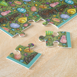 PUZZLE BUNNY DE PÂQUES AU CHOCOLAT, POULET, OEUFS, JELLY